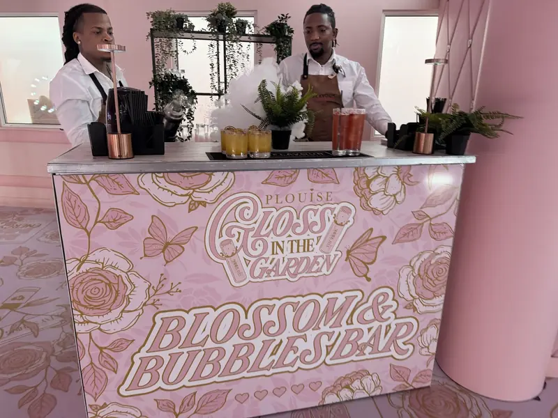 Mr Flavour branded Blossom and Bubbles bar built for a brand activation